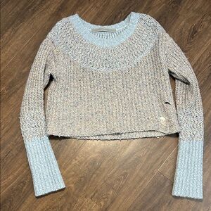 Raquel Allegra Textured Blue and Gray Sweater